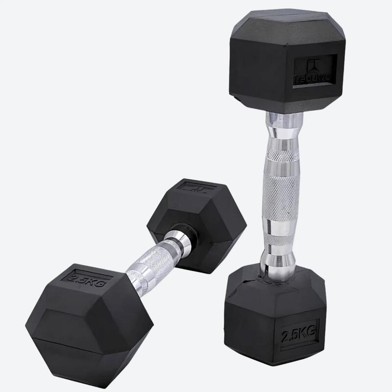 Rebuwo Hex Altıgen Kauçuk Kaplı Dambıl 2.5 kg 1 Çift