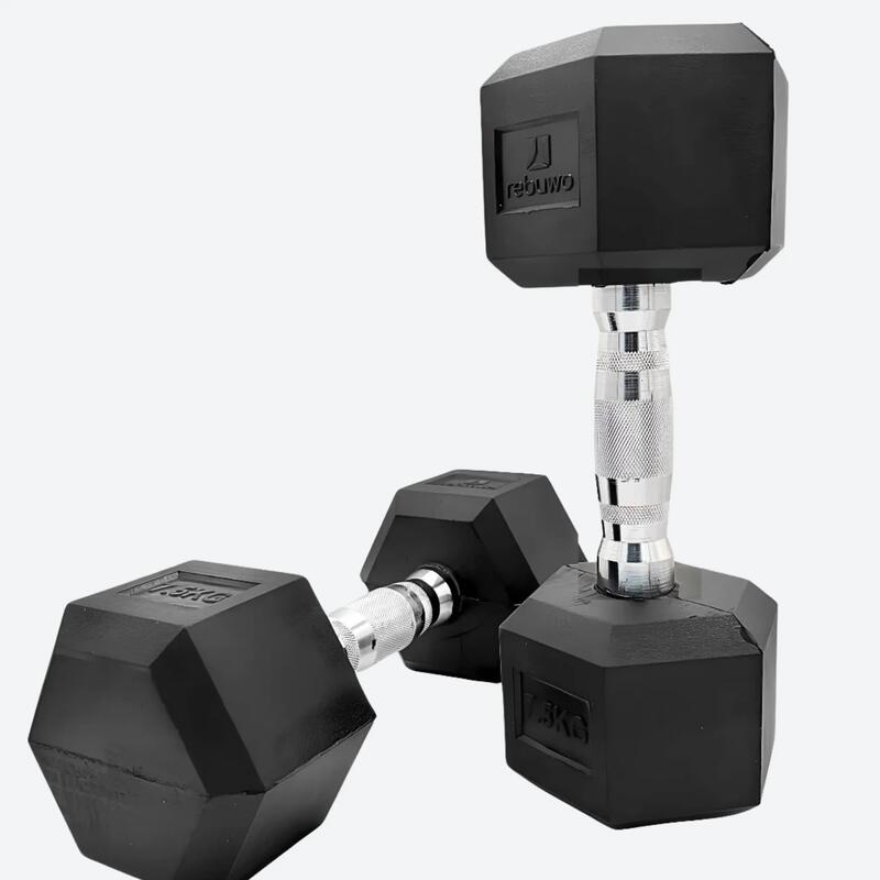Rebuwo Hex Altıgen Kauçuk Kaplı Dambıl 7.5 kg 1 Çift
