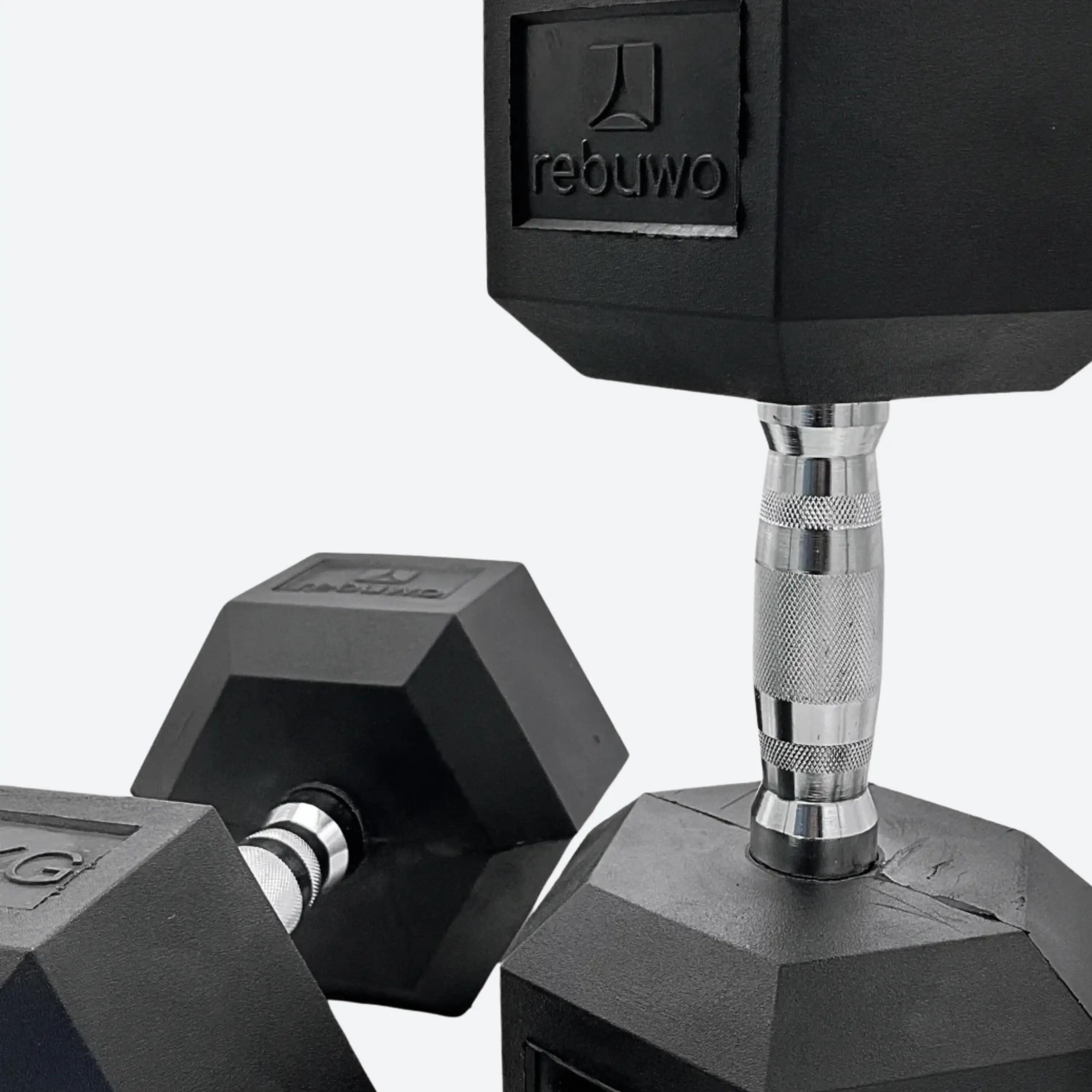 Rebuwo Hex Altıgen Kauçuk Kaplı Dambıl 32.5 kg 1 Adet 2/4