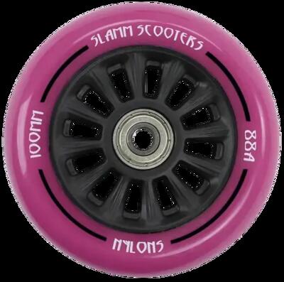 Slamm nylon kern 100mm stuntstep wiel compleet - 100mm - roze
