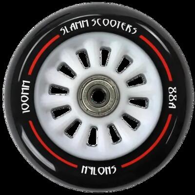 Slamm nylon kern 100mm stuntstep wiel compleet - 100mm - groen