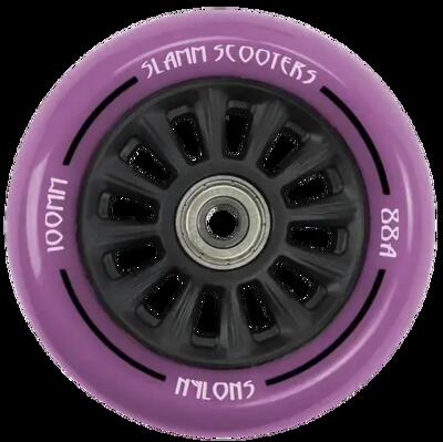 Slamm nylon kern 100mm stuntstep wiel compleet - 100mm - groen