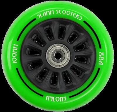 Slamm nylon kern 100mm stuntstep wiel compleet - 100mm - groen