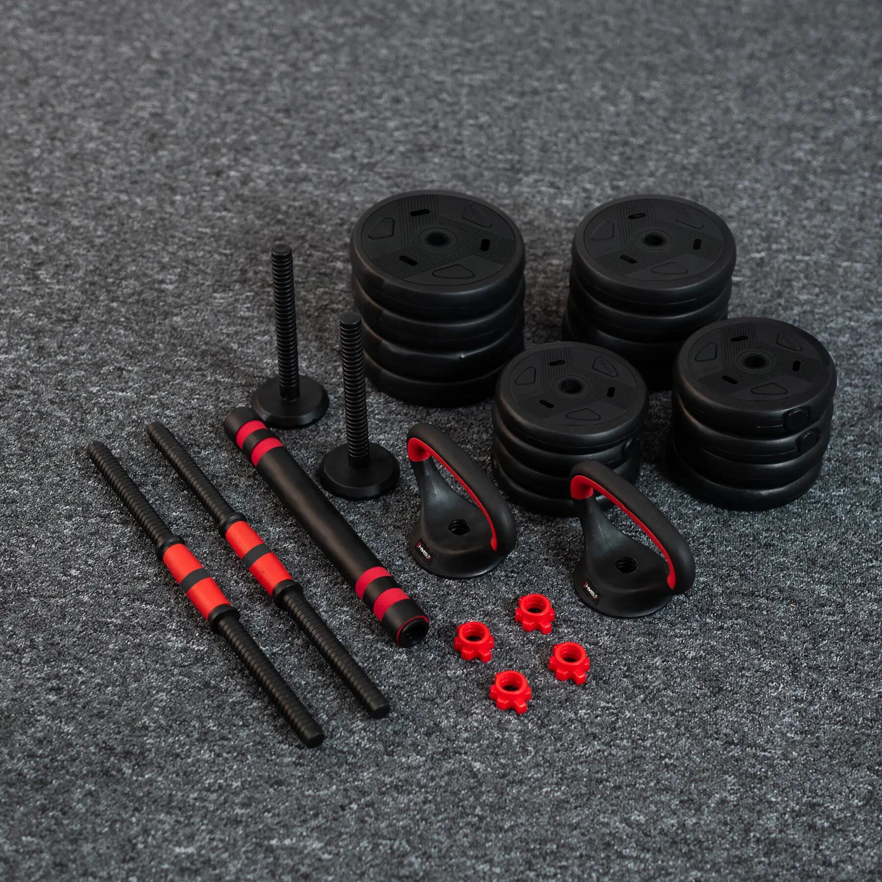 Zestaw ciężarów hantle/sztanga/kettlebell SET 6w1 HMS SGN 3/15