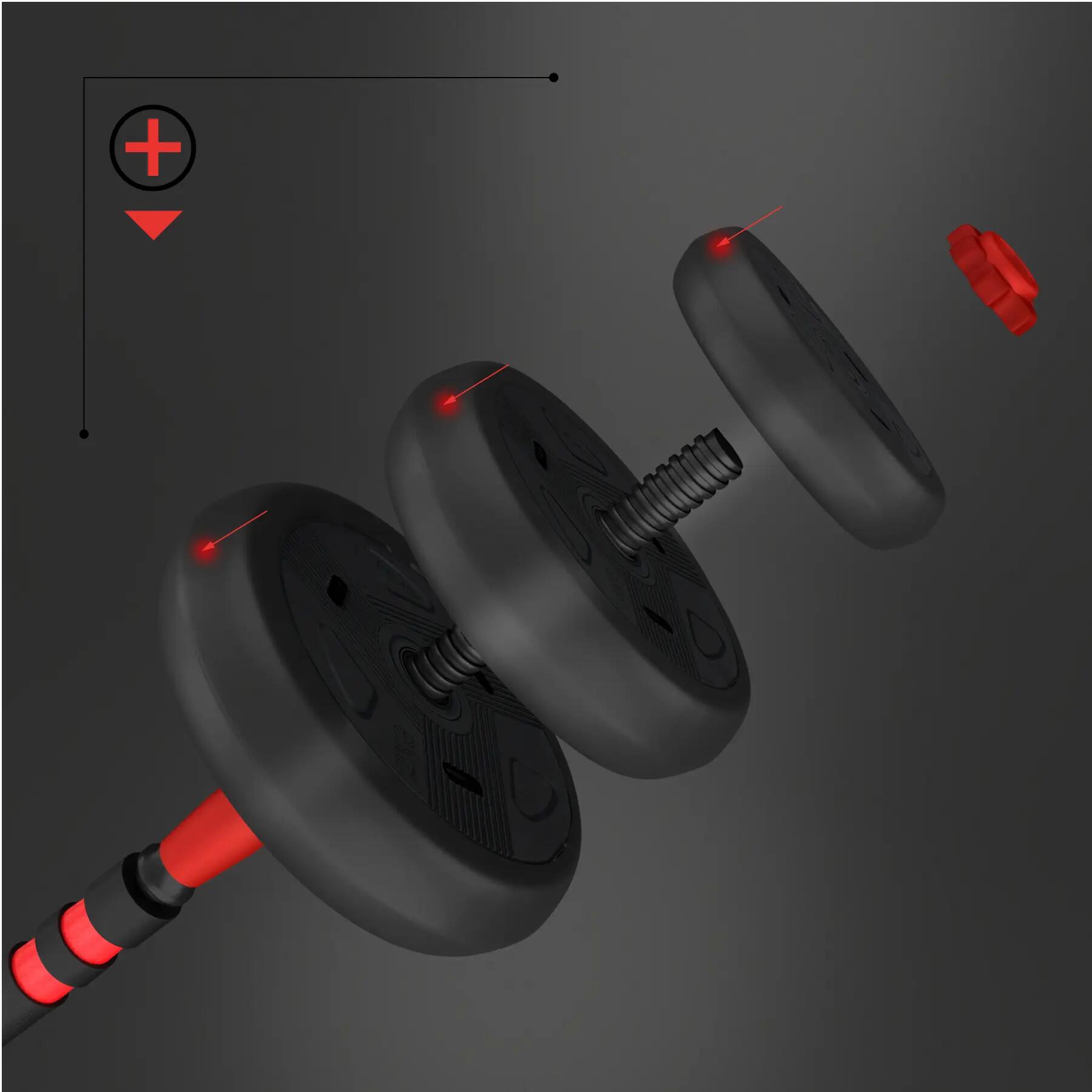 Zestaw ciężarów hantle/sztanga/kettlebell SET 6w1 HMS SGN 10/15