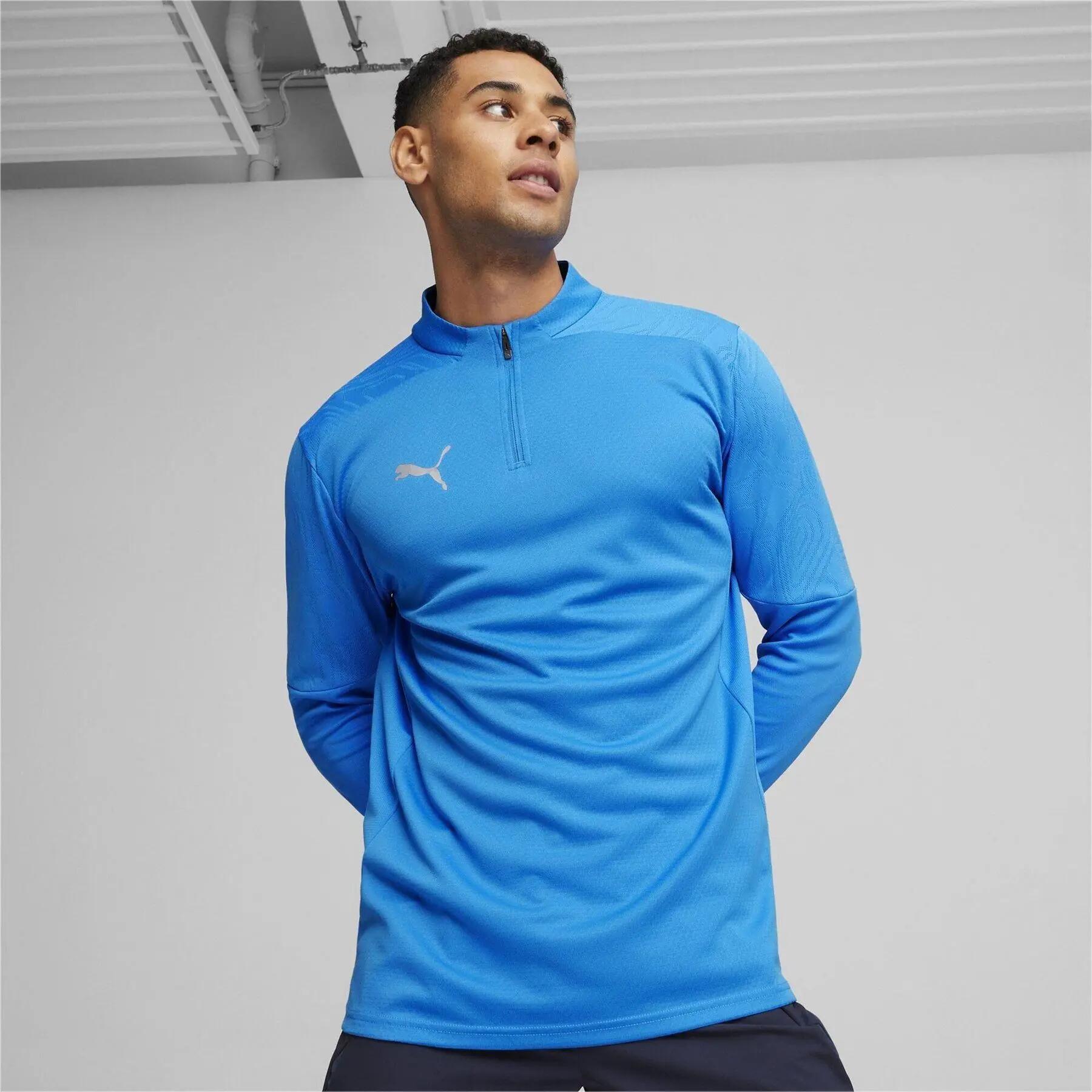 Mens TeamFinal Quarter Zip Training Fleece Top (Blue) 3/6