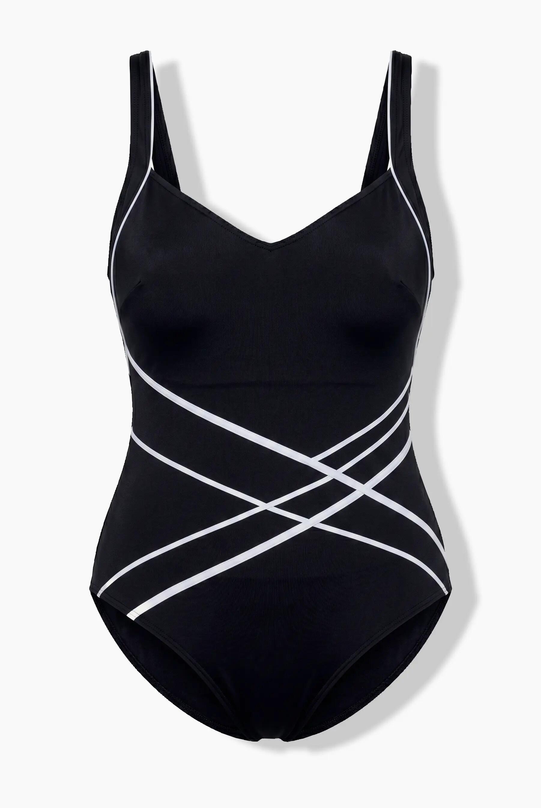 Femme Maillot de bain à bonnets souples bretelles réglables et passepoils 6/7