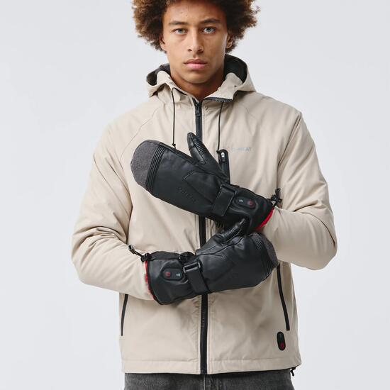 Moufles de ski chauffantes cuir homme