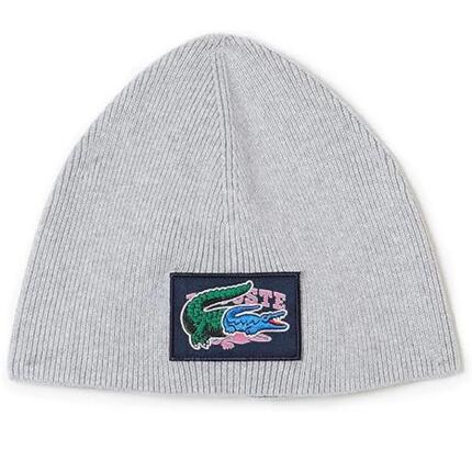 Bonnet enfant Lacoste gris avec laine