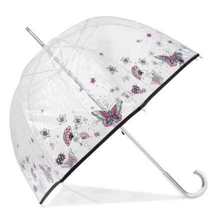 Parapluie canne Automatique, cloche transparente, résistance au vent