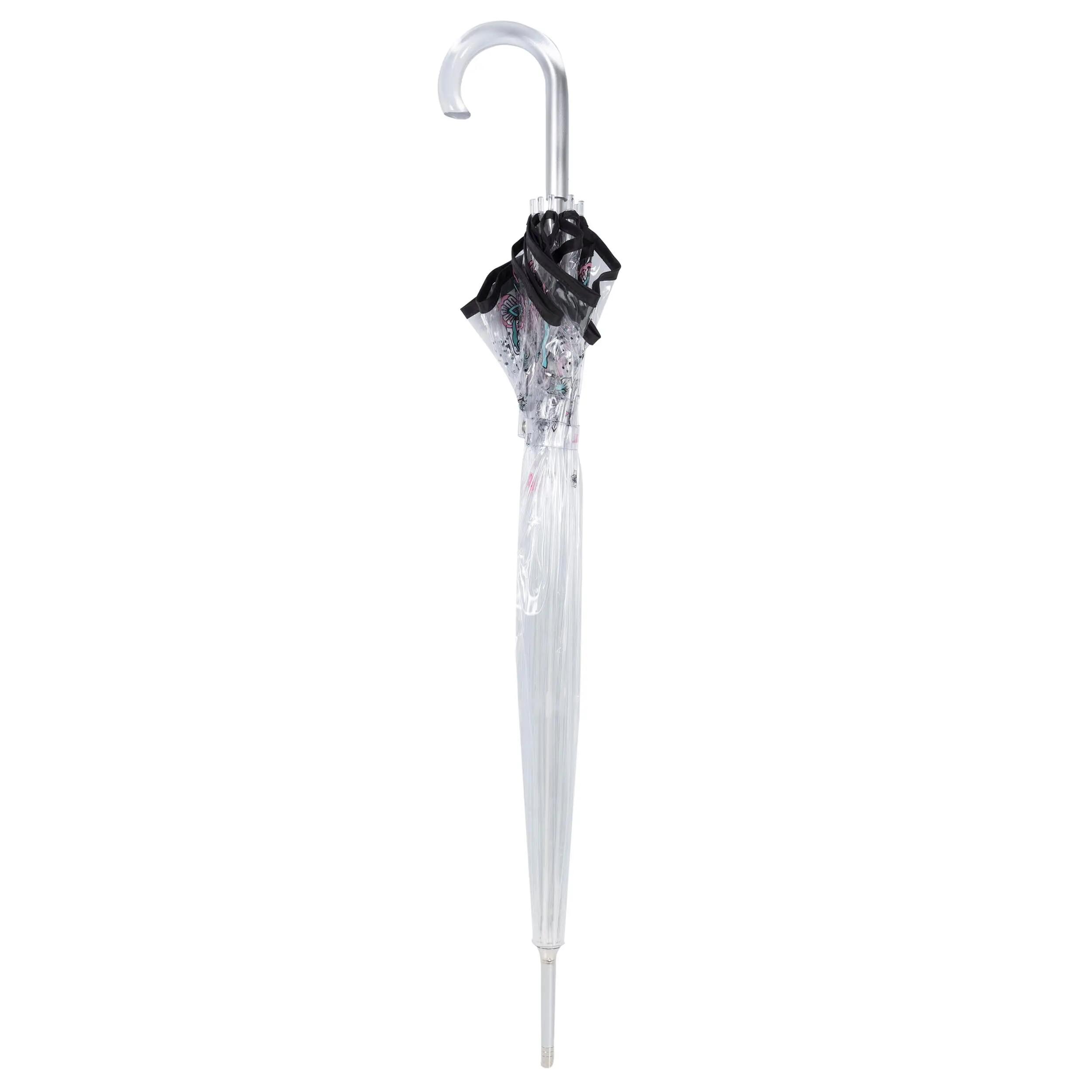 Ombrello a campana trasparente in PVC / Farfalla rosa 4/5