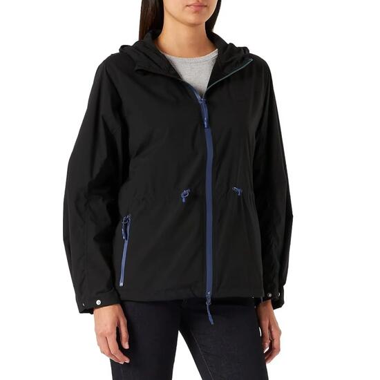 Lacoste Damen Sportjacke Schwarz Windbreaker mit Kapuze