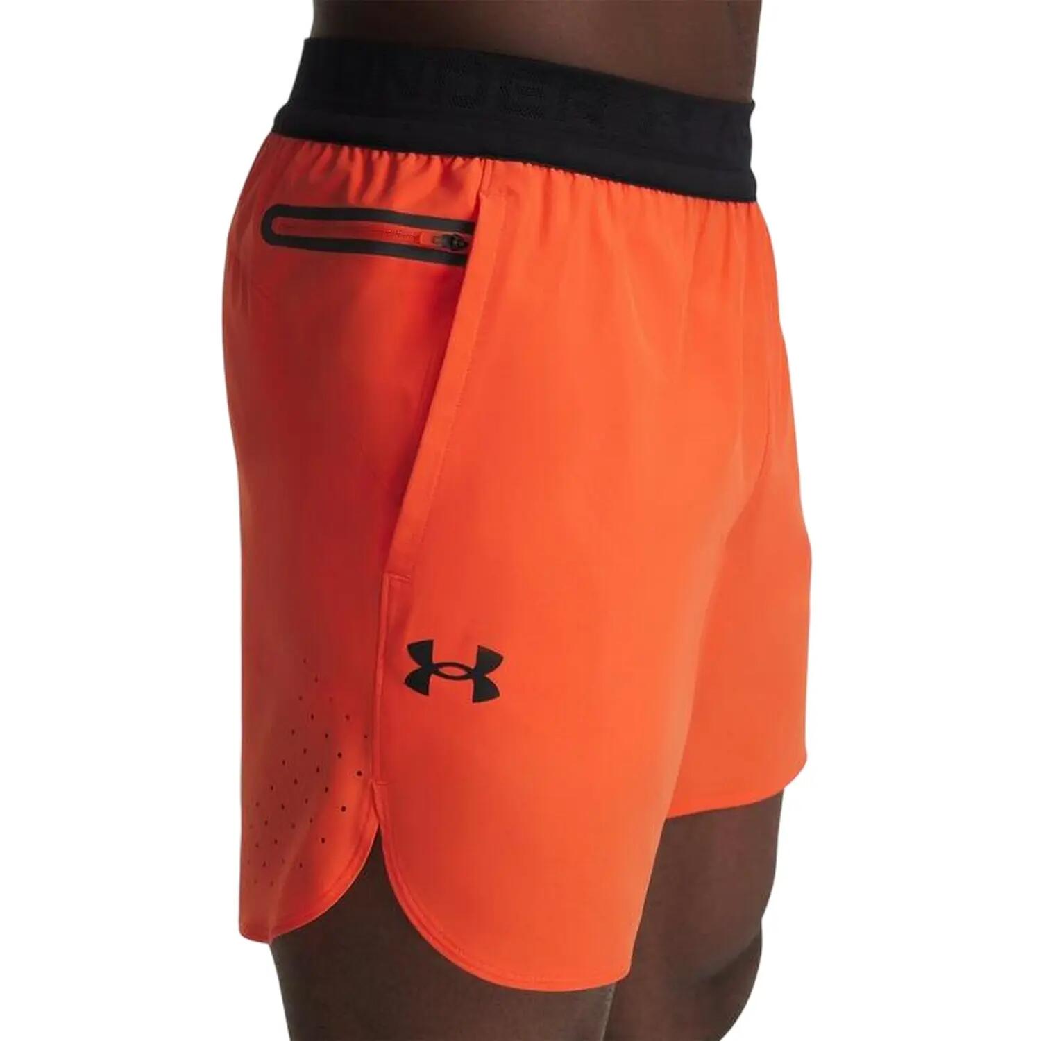 Pantaloncini Da Corsa Uomo Under Armour 6 Vanish Elite Arancio 3/3