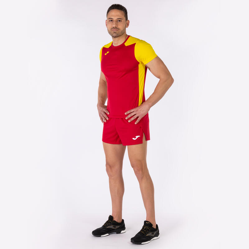 Maillot manches courtes Homme Joma Record ii rouge jaune