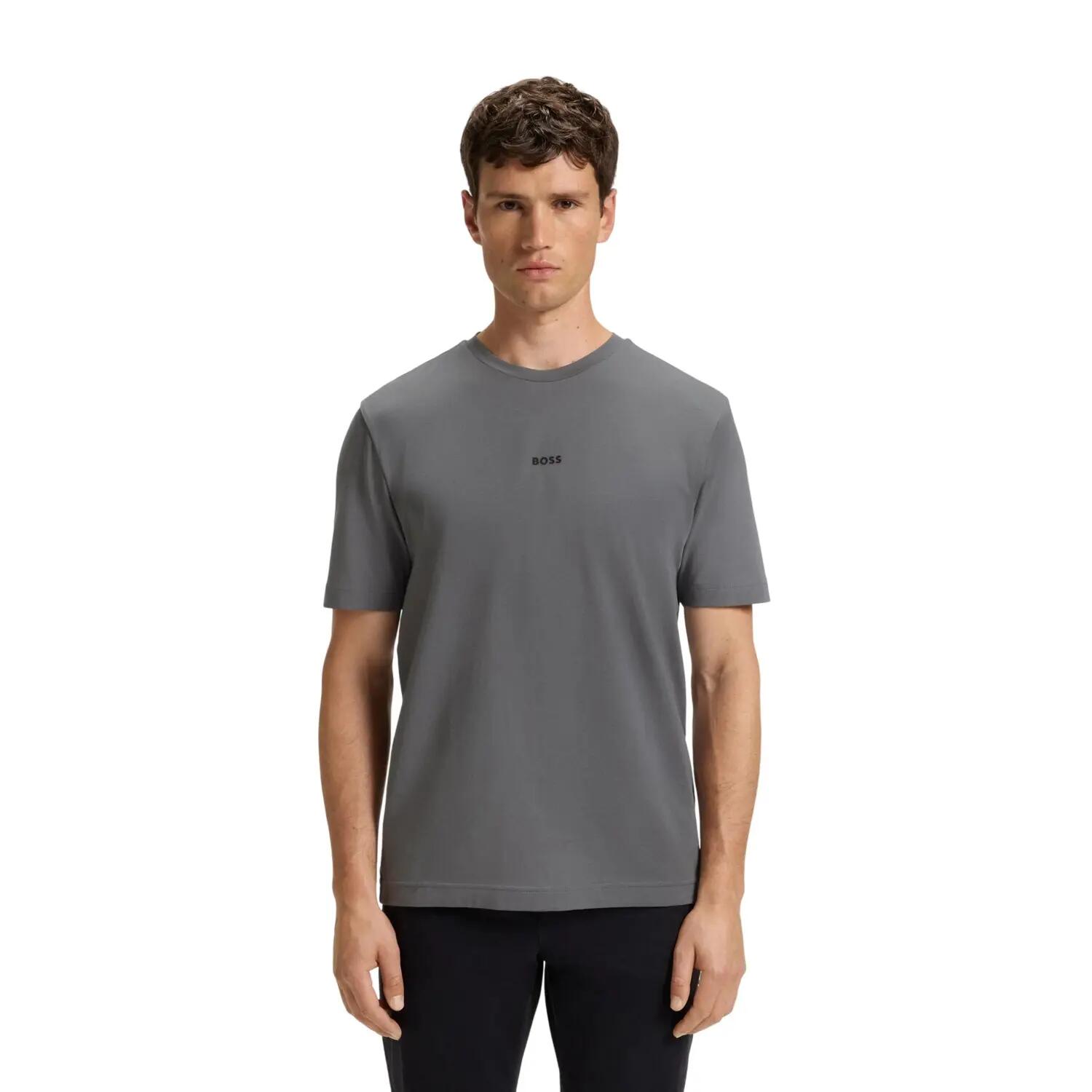 Maglietta Oversize Logo Uomo Boss Tchup Grigio 4/4