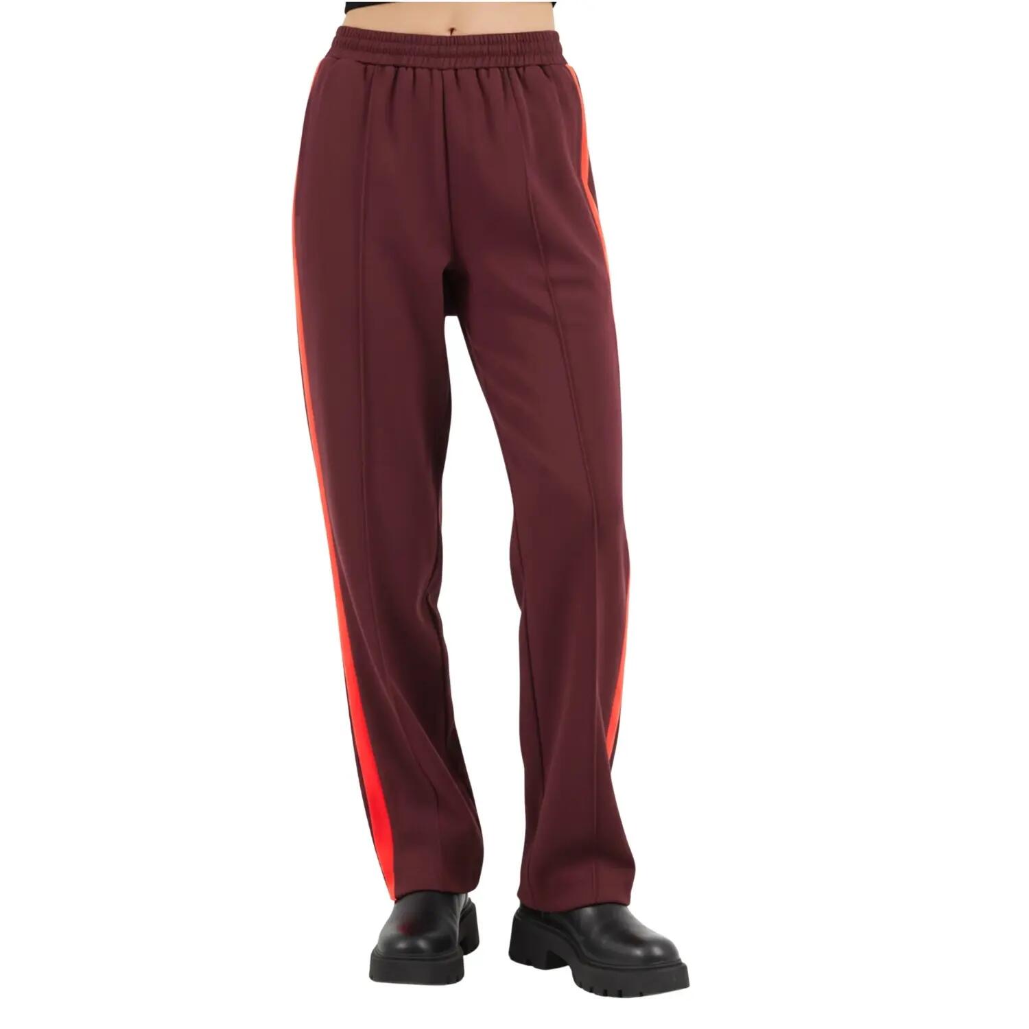 Pantaloni sportivi de damă Lacoste, drepți, de culoare vișinie