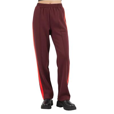 Dames lacoste sportieve rechte tracksuit broek - bordeauxrood