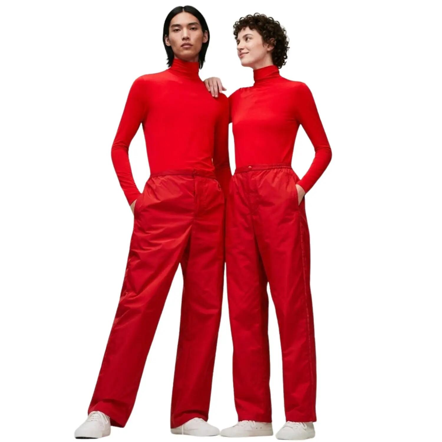 Pantaloni unisex Lacoste roșii largi
