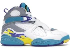 Jordan 8 Retro White Aqua (2019) Women High-Top Leather Shoes 2/2