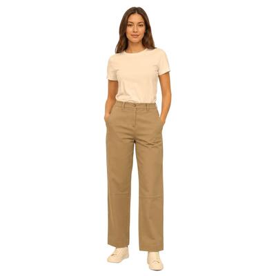 Dames chino broek lacoste, rechte pijpen, beige