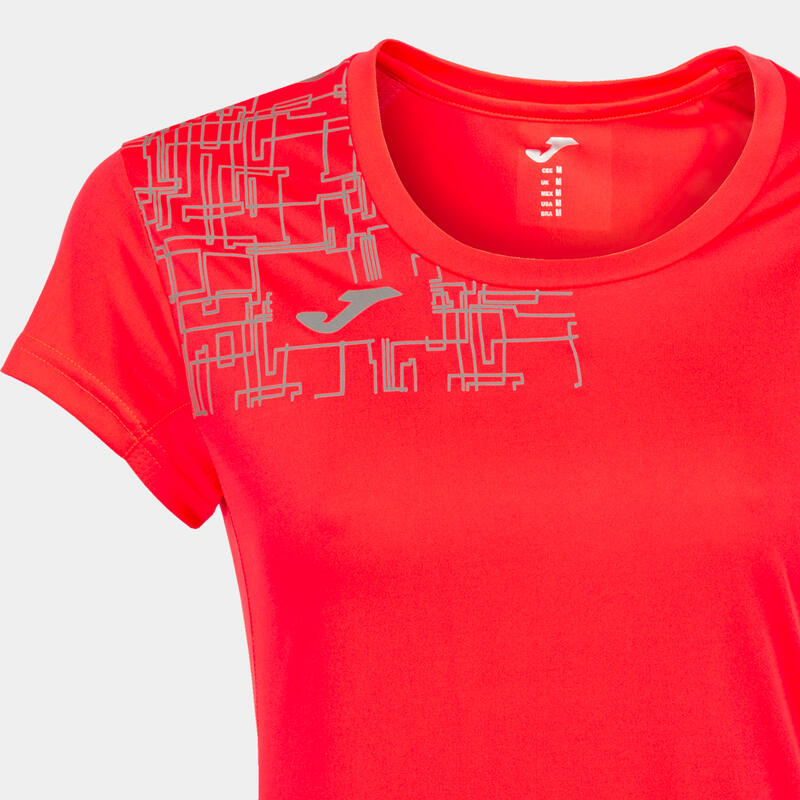 Maillot manches courtes trail running Femme Joma Elite viii corail fluo