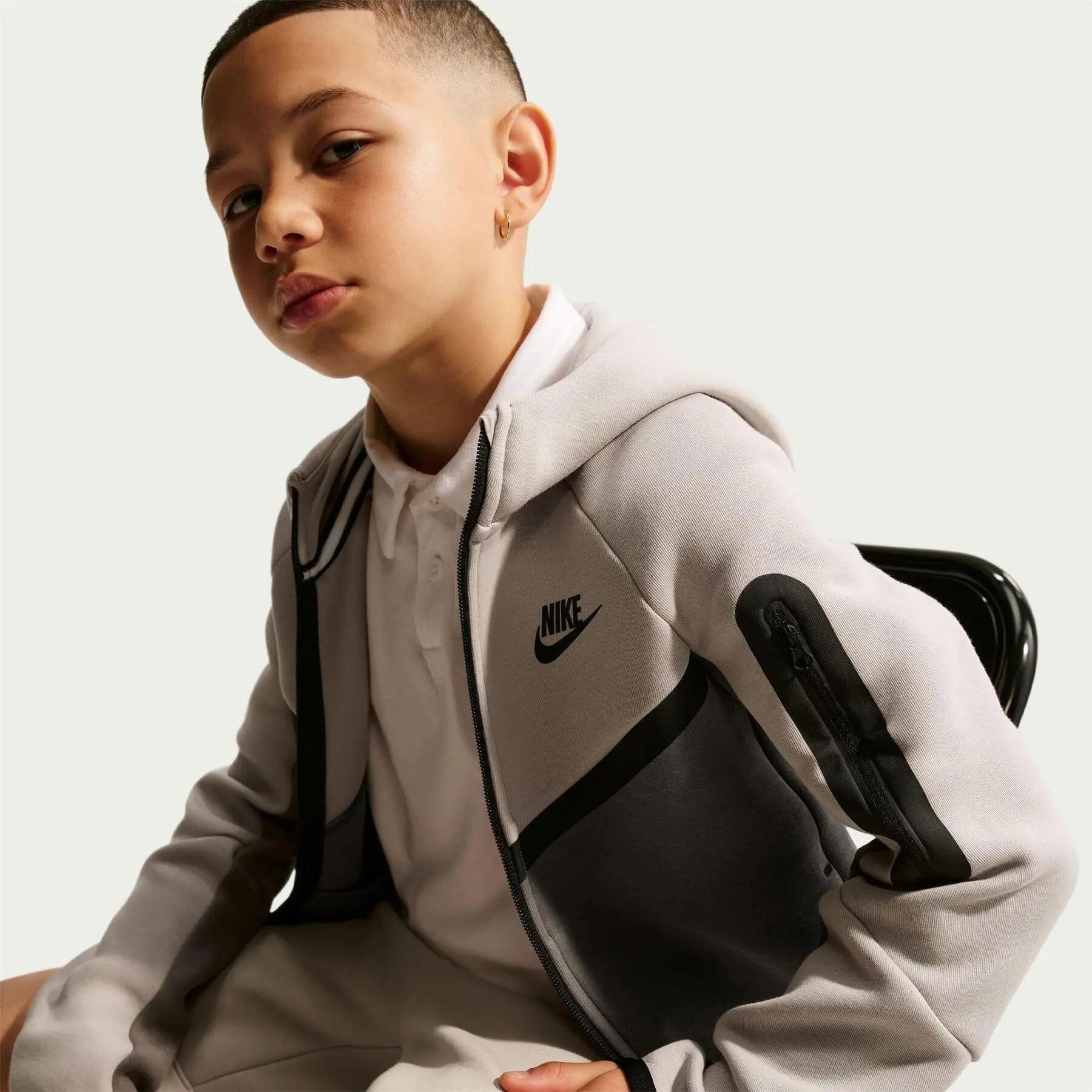 Felpa Con Cappuccio E Zip Intera Tecnologia Pile Bambini Nike Grotta Viola 3/5