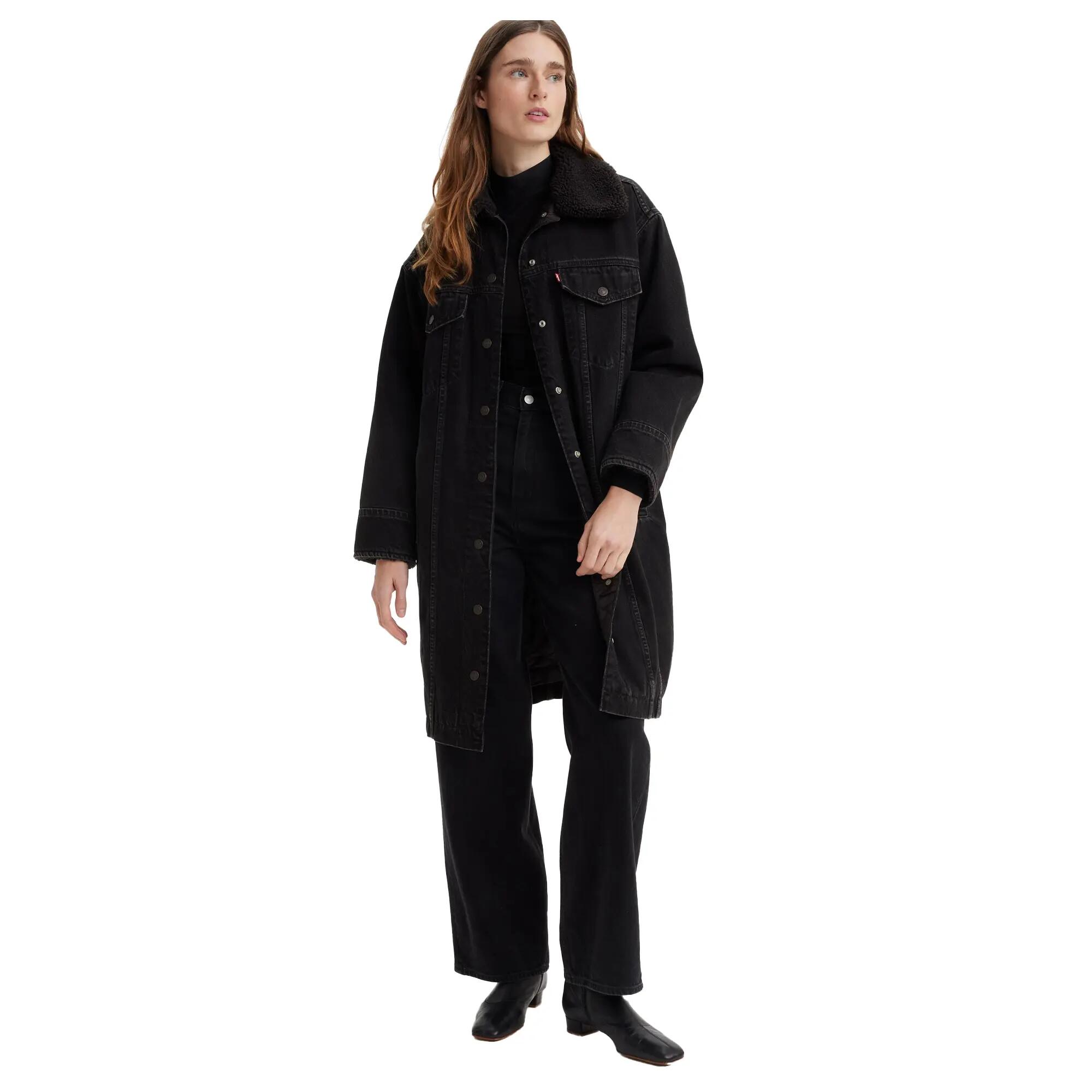 Truckerjacke für , Wattiert, Denim Damen Schwarz 5/5