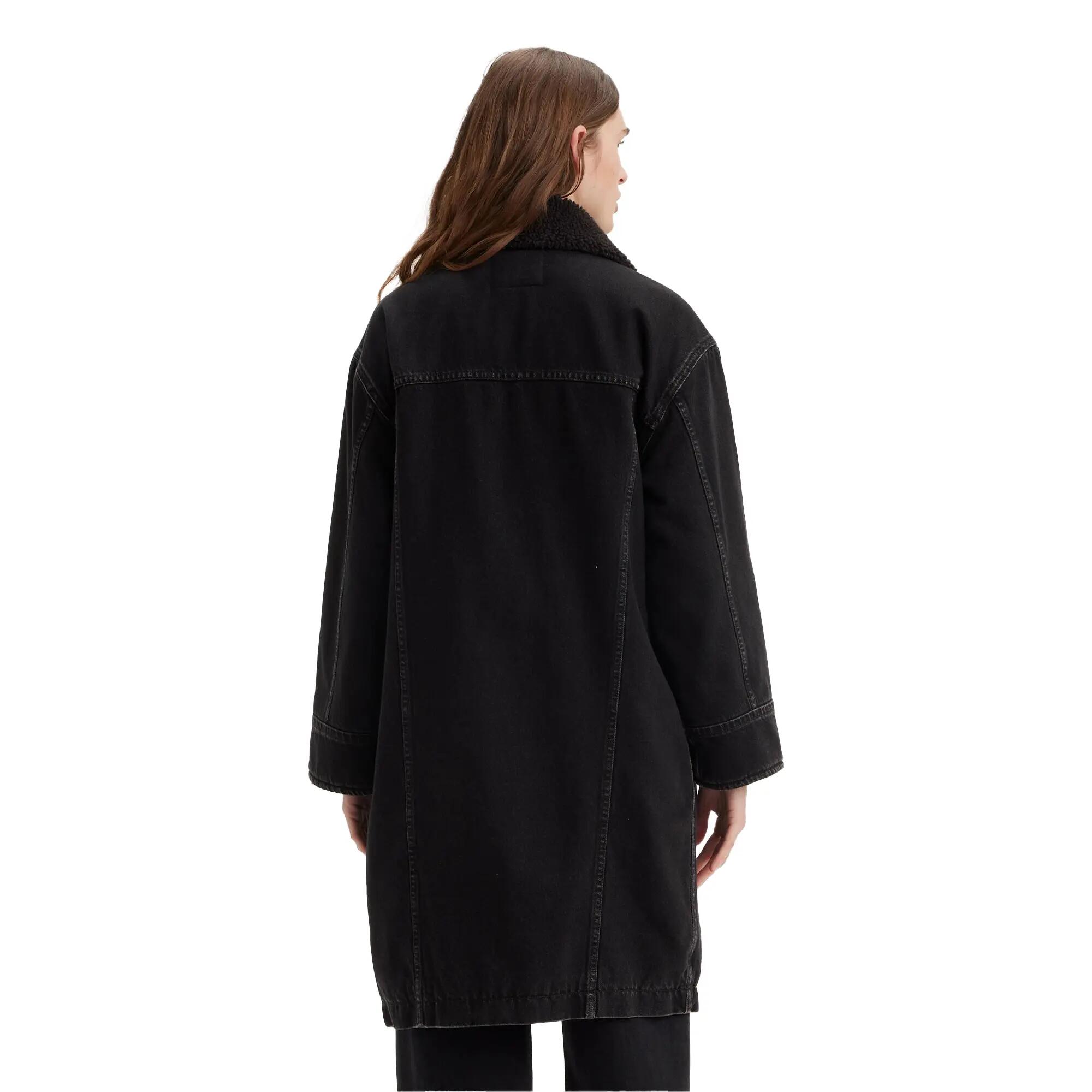 Truckerjacke für , Wattiert, Denim Damen Schwarz 4/5