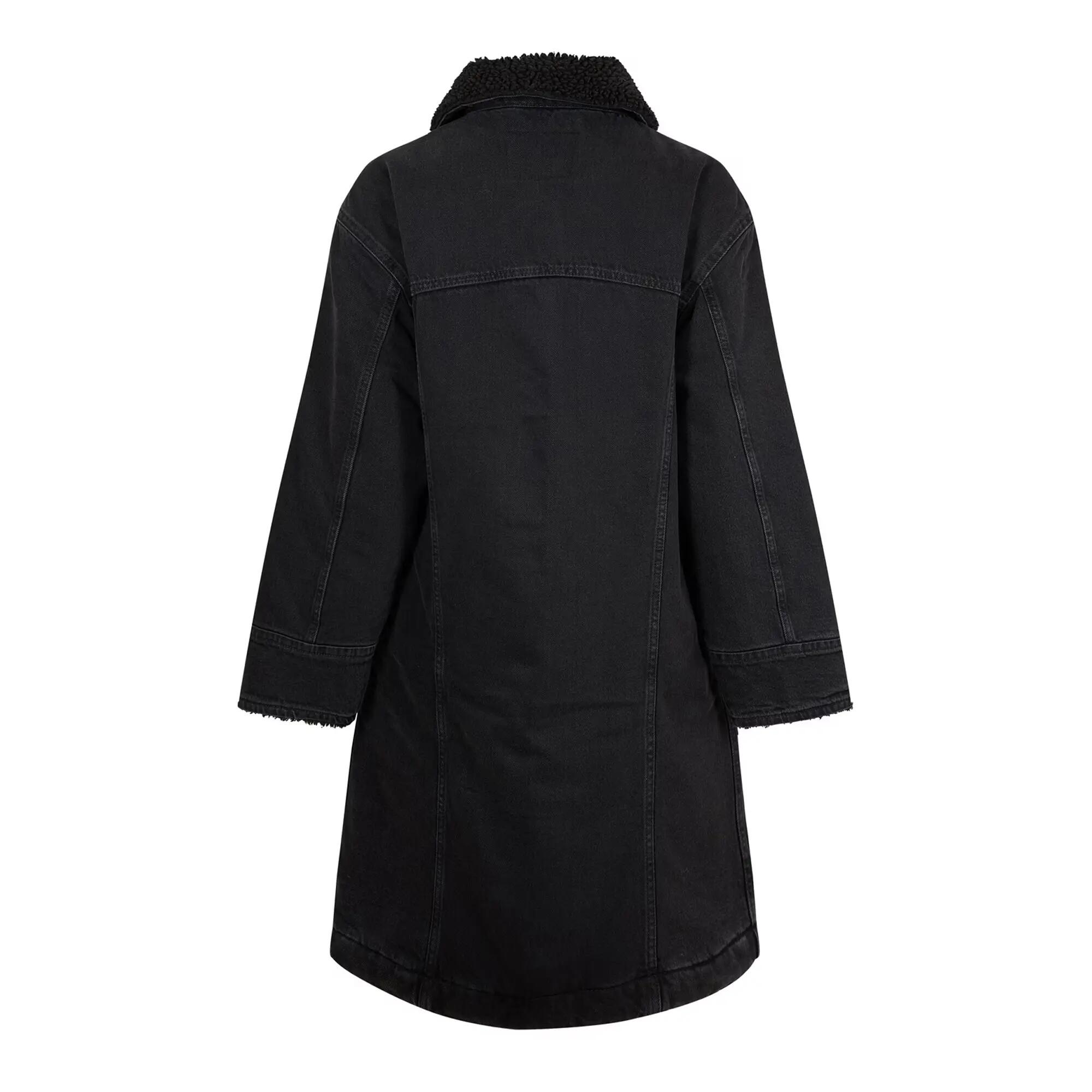 Truckerjacke für , Wattiert, Denim Damen Schwarz 3/5