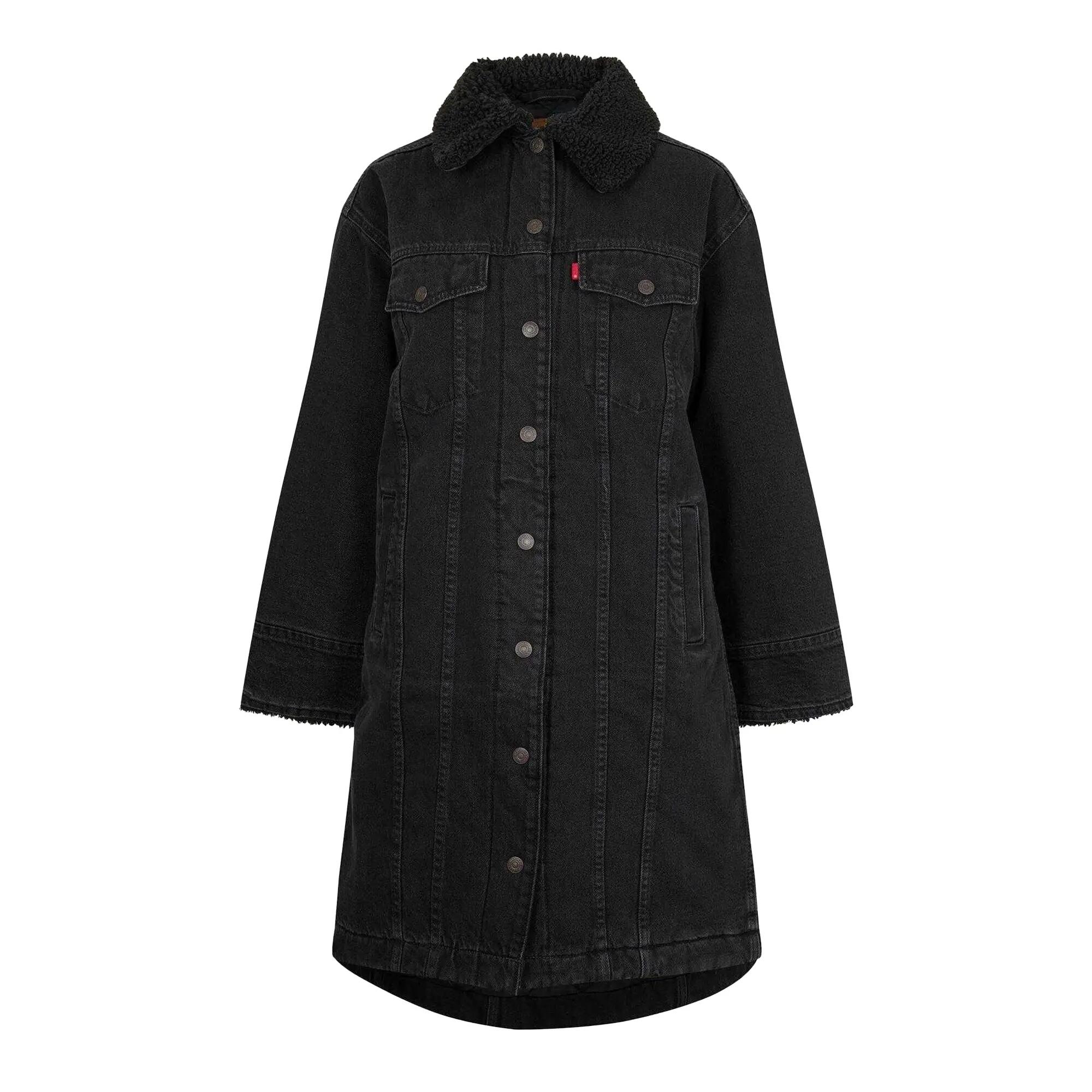 Truckerjacke für , Wattiert, Denim Damen Schwarz 2/5