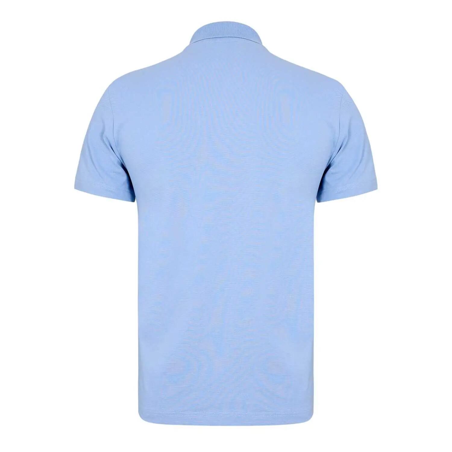 Mens Chest Logo Regular Polo Shirt (Blue) 3/4