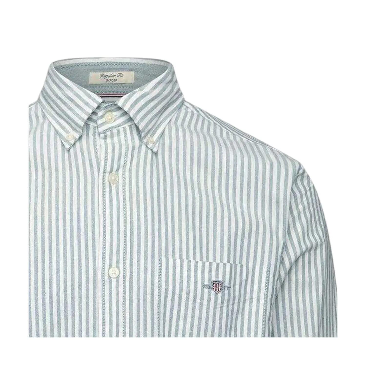 Camicia A Strisce Uomo Gant Classic Verde Foresta 3/3