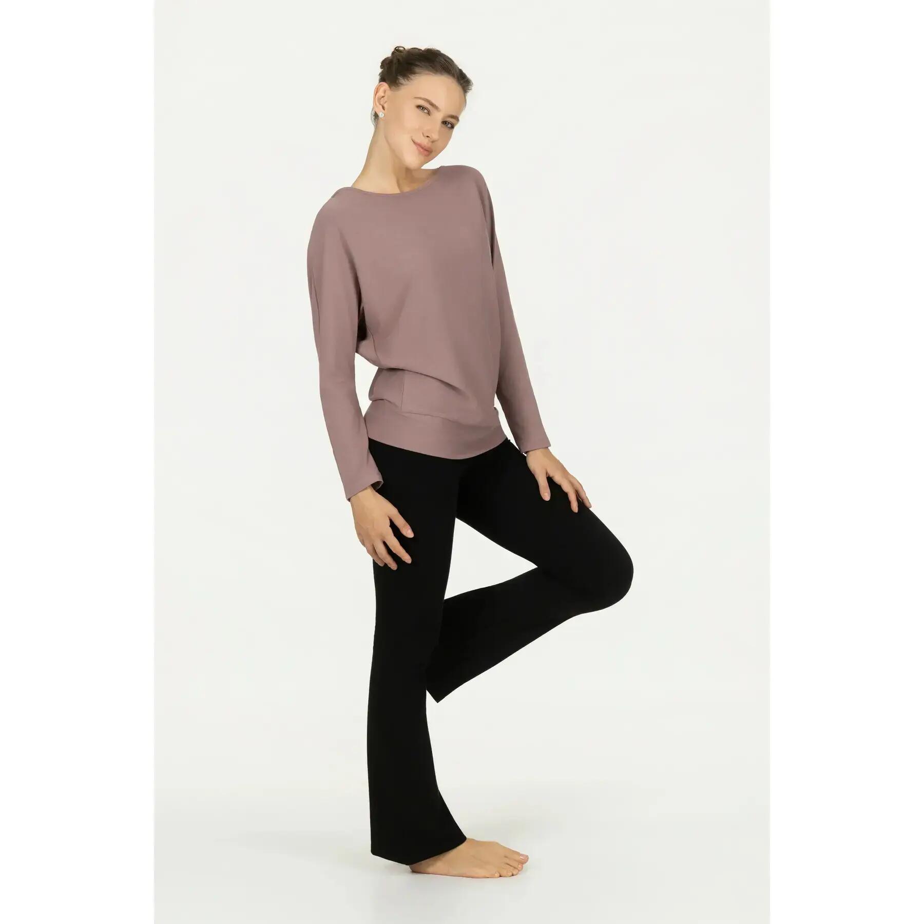 Chemise de Yoga à manches longues Budhi, manche chauve-souris - rosé/brun 6/6