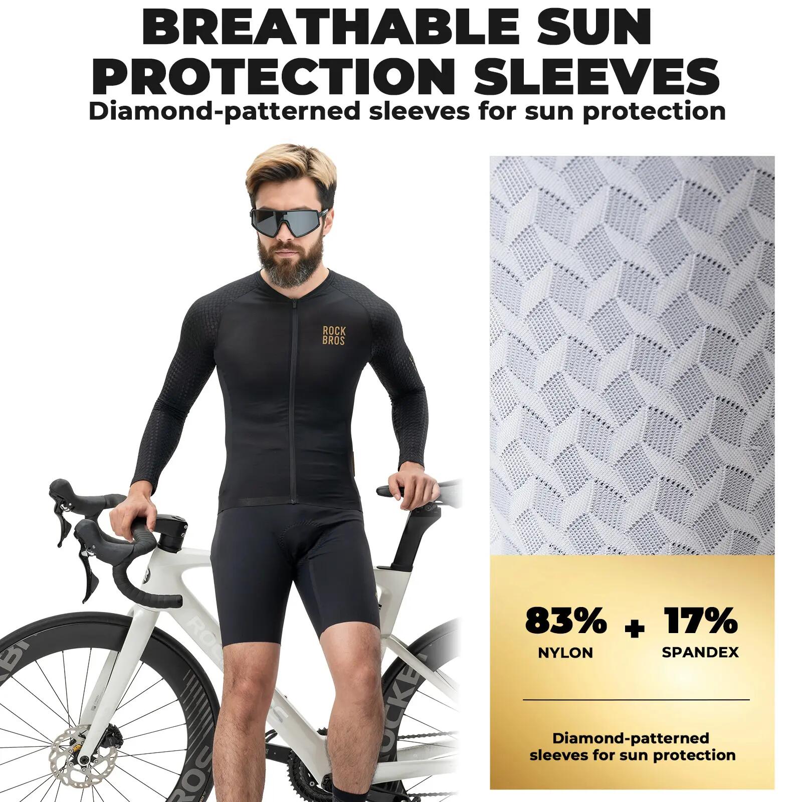 Herren Langarm-Radtrikot leicht & atmungsaktiv 3/8