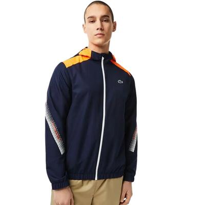 Giacca Sportiva da Tennis Lacoste da Uomo con Cappuccio Blu Navy