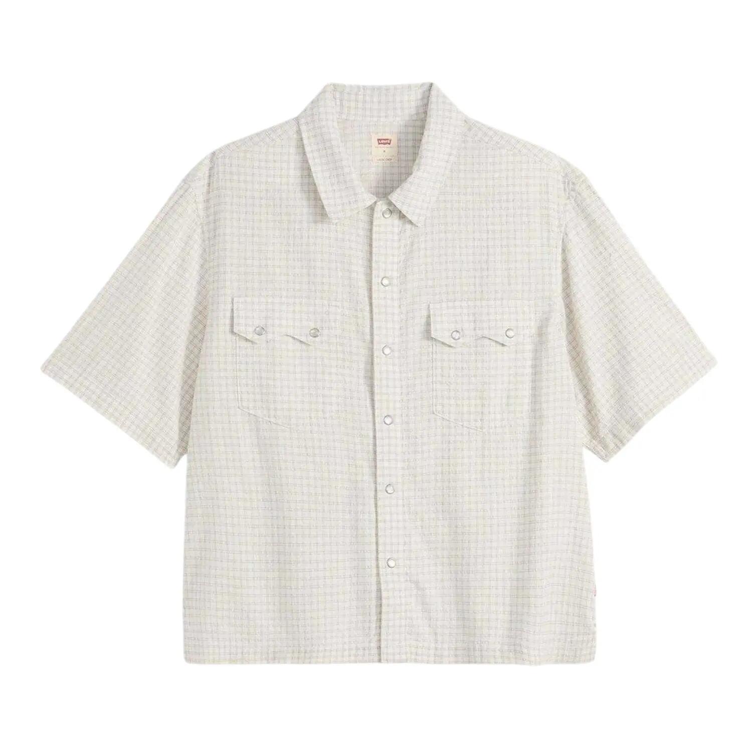 Camicia Boxy Incrociata Occidentale Maniche Corte Uomo Levis Bianco 2/4