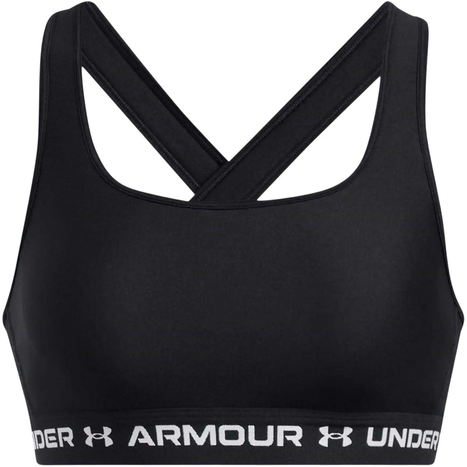 Dames Medium Impact Sportbeha (Zwart, Wit) 1/4