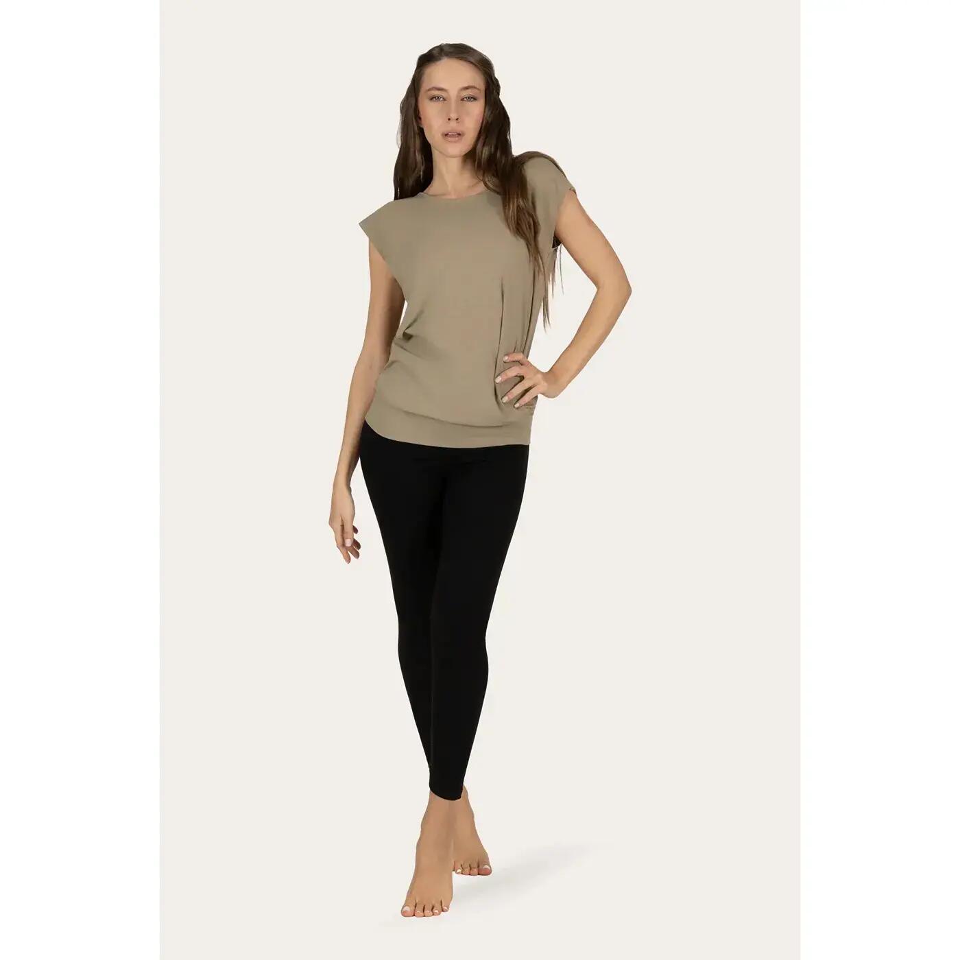 T-shirt de Yoga et Pilates couple ample Asana  - Beige 6/6