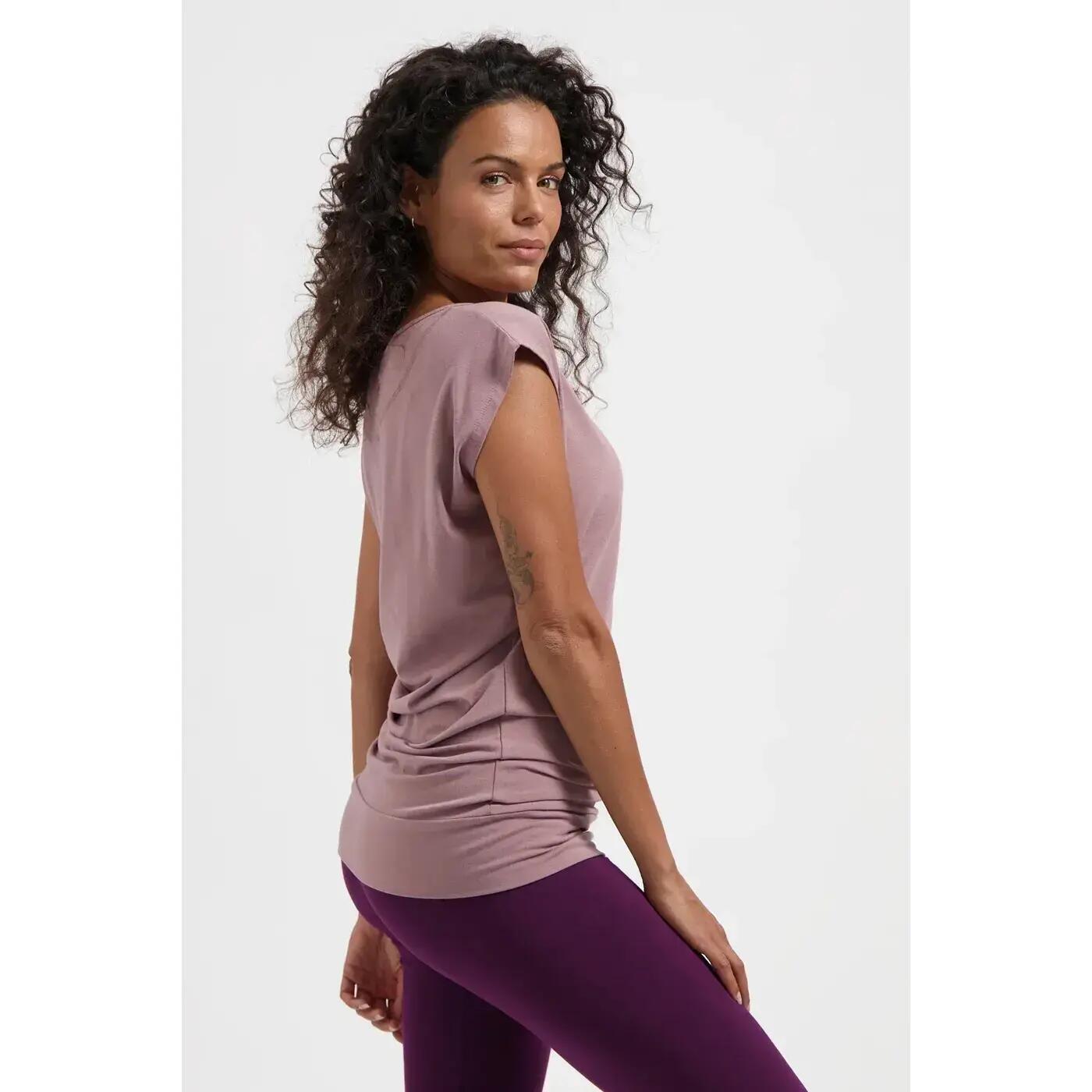 T-shirt de Yoga et Pilates couple ample Asana  - rosé/brun 6/6