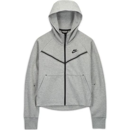 Damen - Walking - Hoodie - Tech Fleece, Reissverschluss - Dunkelgrau/Schwarz