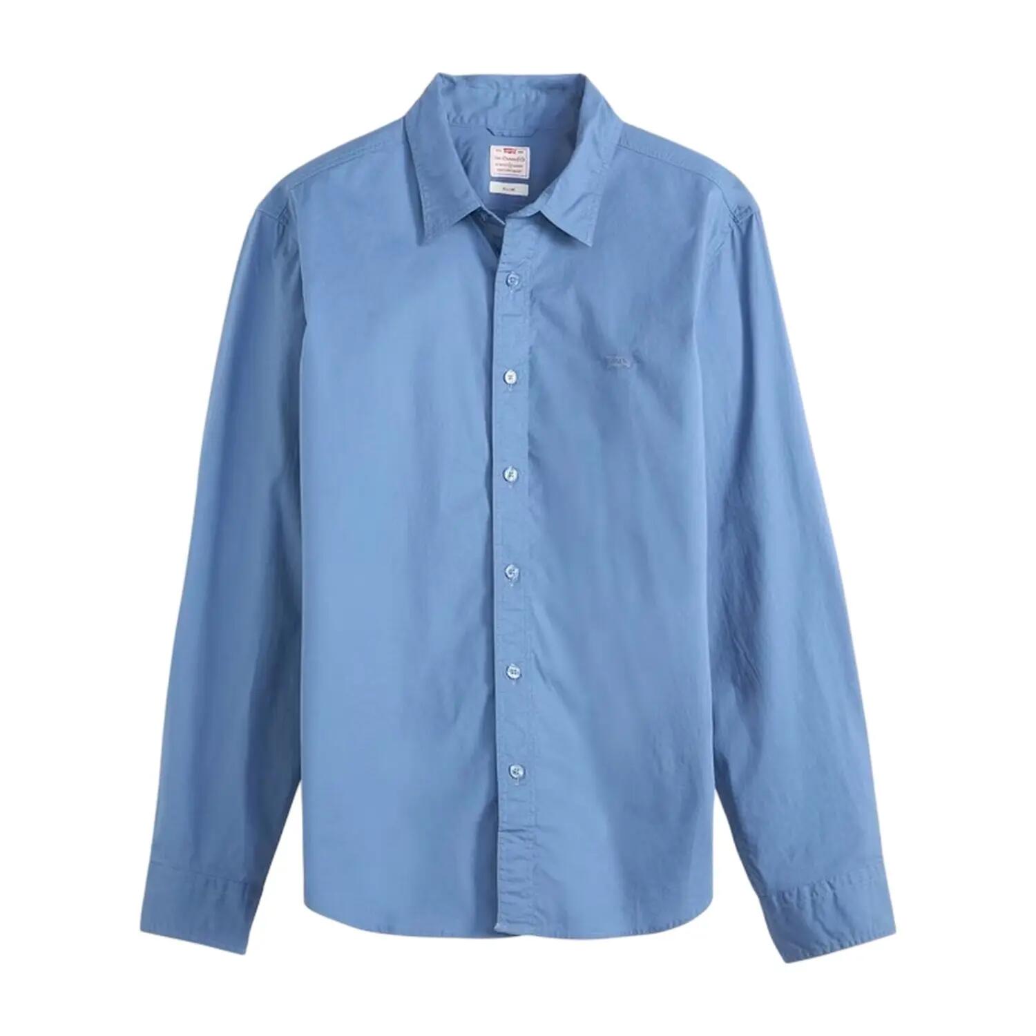 Camicia Aderente Semplice Uomo Levis Blu 2/3