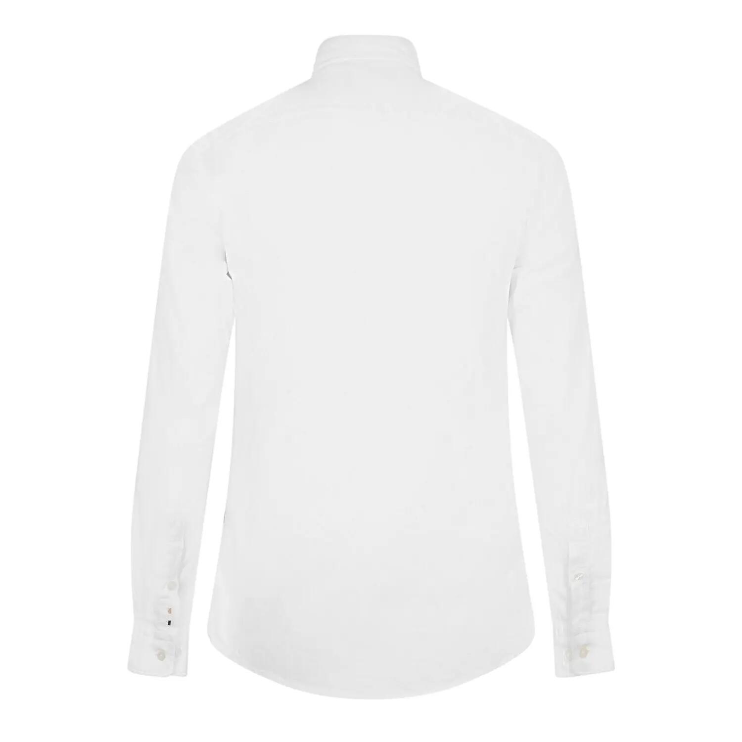 Camicia Button Down Semplice Oxford Uomo Boss Bianco 2/3