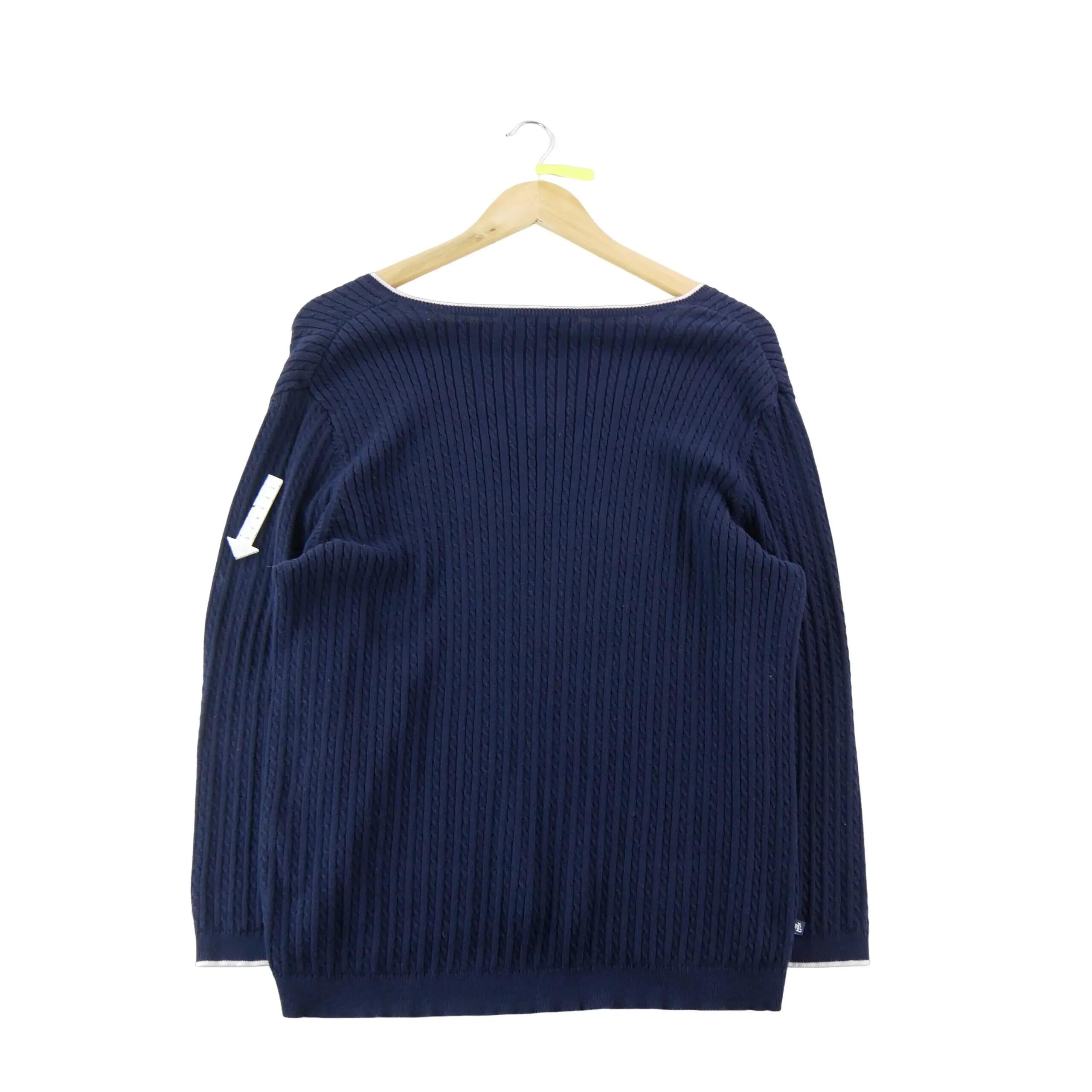 Tweedehands - Lauren Ralph Lauren damestrui ribgebreid marine - Goede staat 5/7