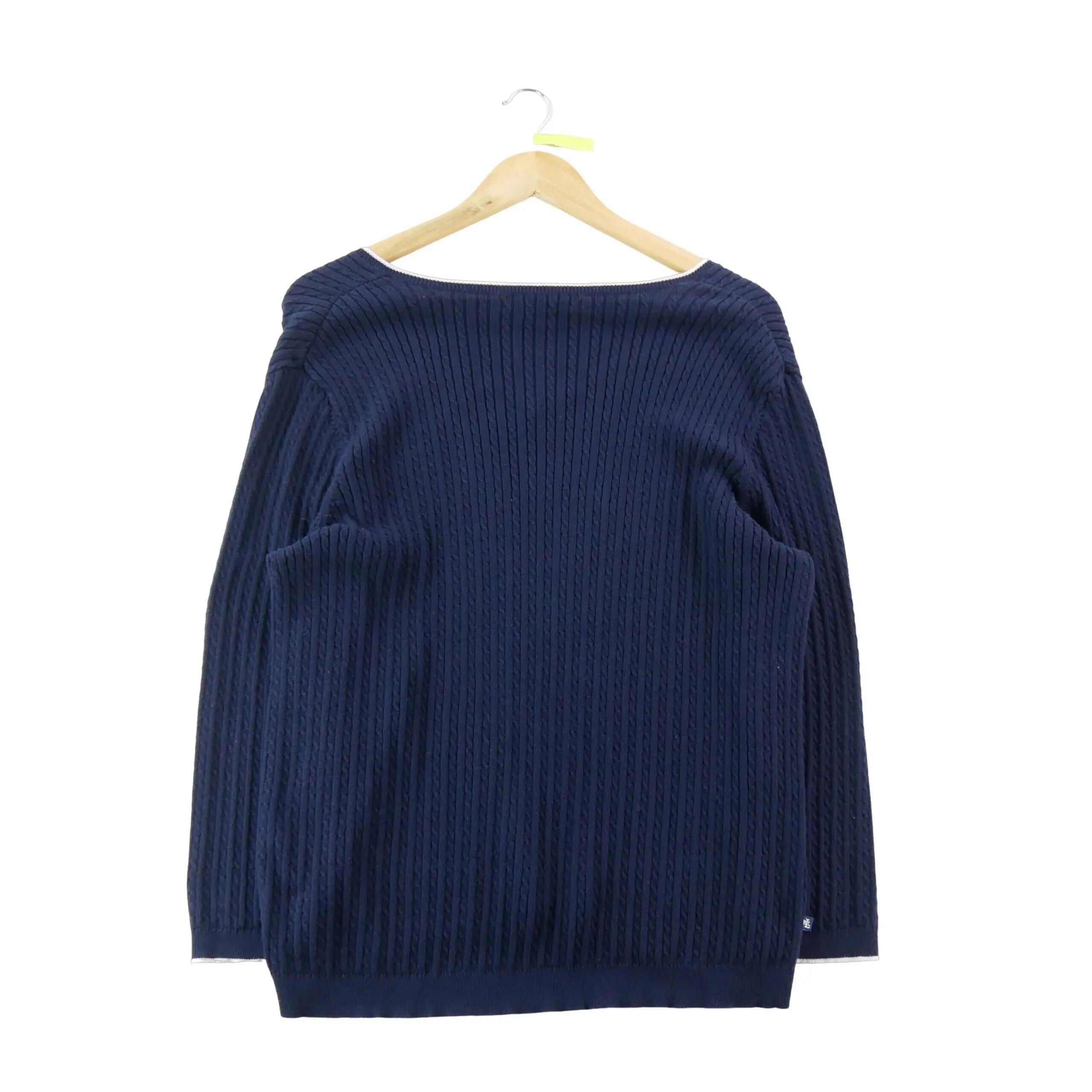 Tweedehands - Lauren Ralph Lauren damestrui ribgebreid marine - Goede staat 2/7