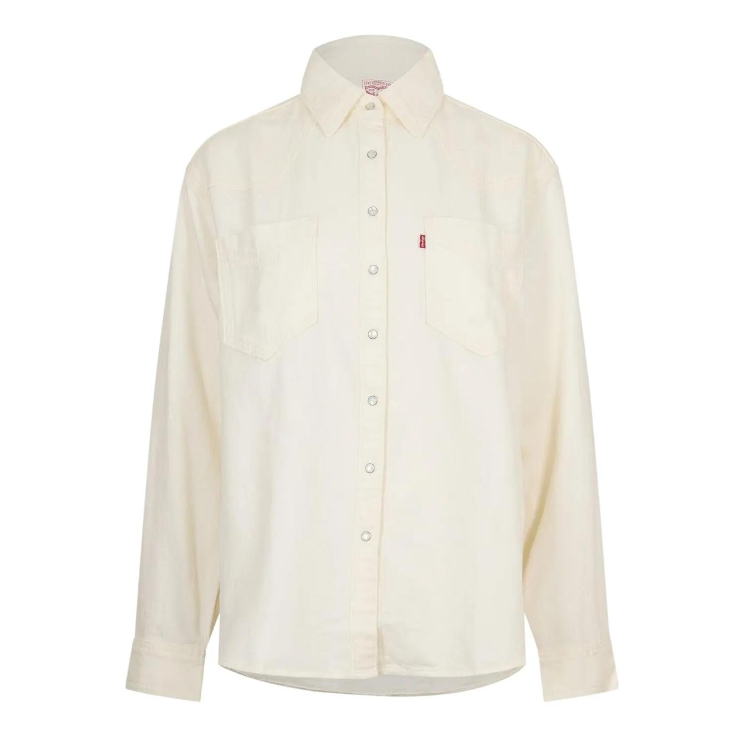 Womens/Ladies Overshirt (Ecru) 2/3