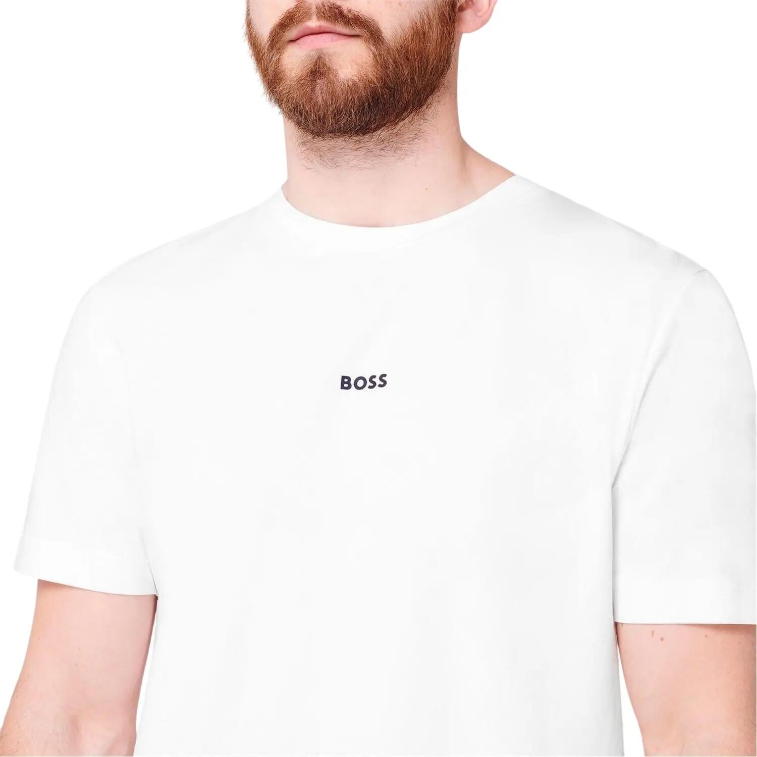 Maglietta Oversize Logo Uomo Boss Tchup Bianco 4/4