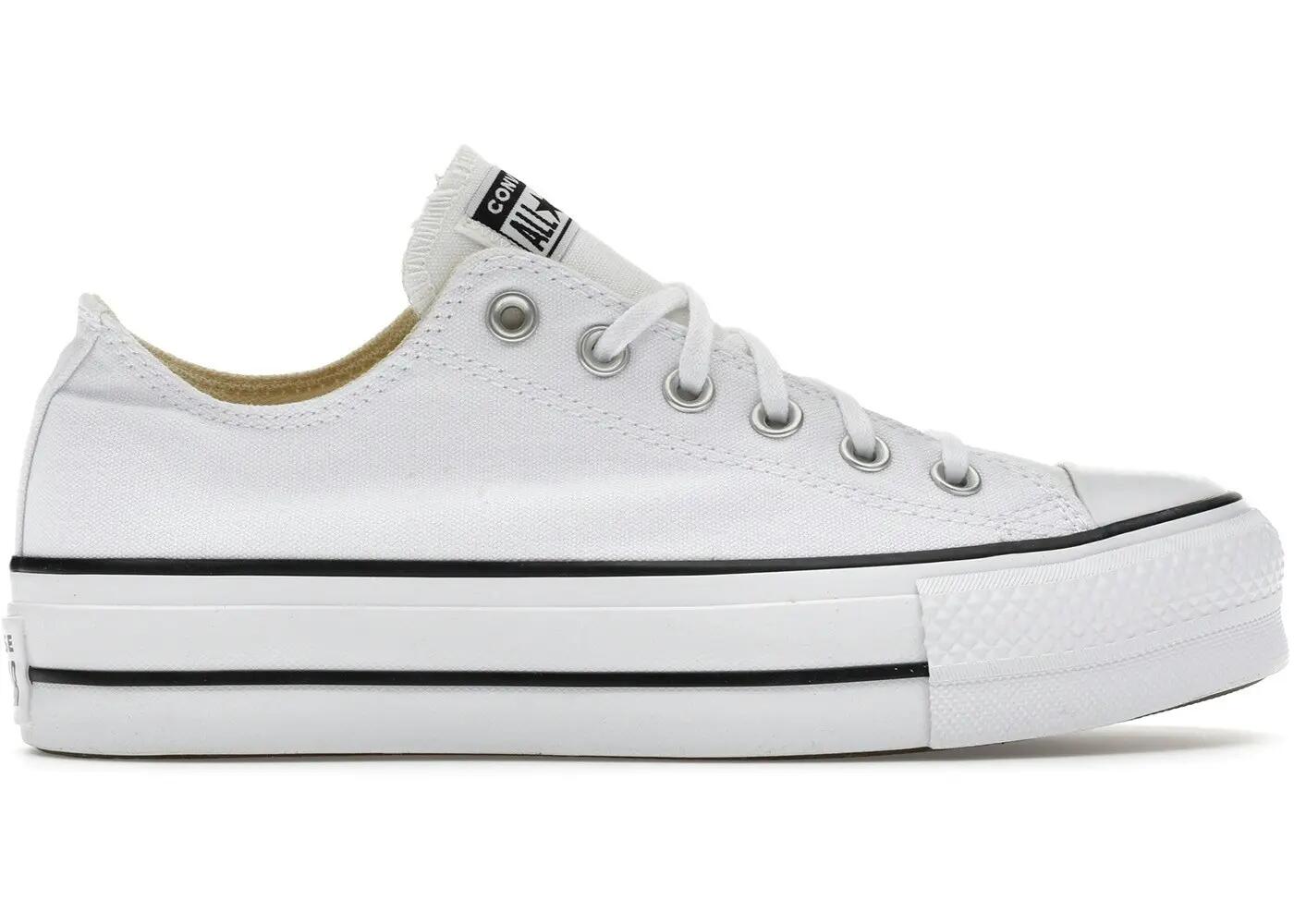 Chaussures - marche - femme - plateau - chuck lift - blanc/noir 2/3