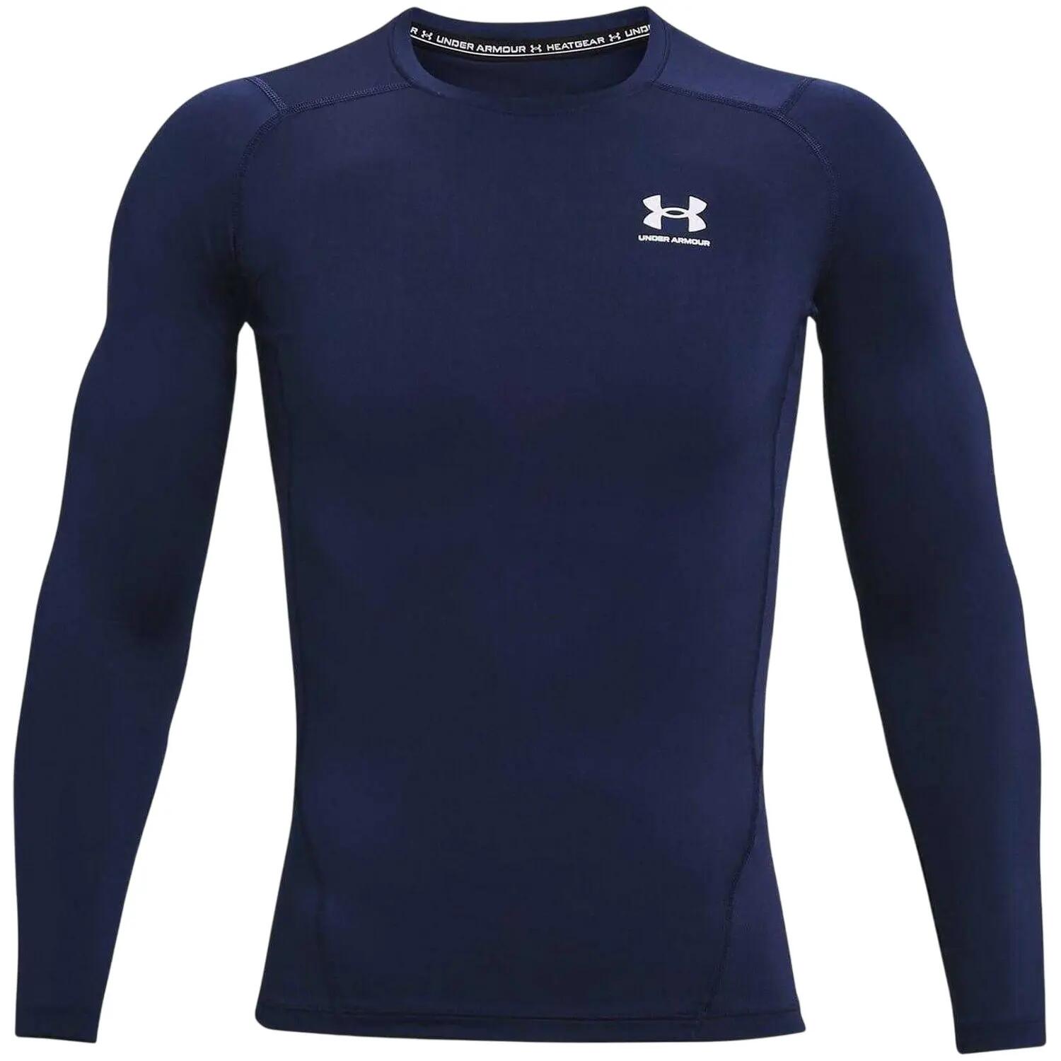 HeatGearbasislaagshirt voor heren (Marine, Wit) 2/8
