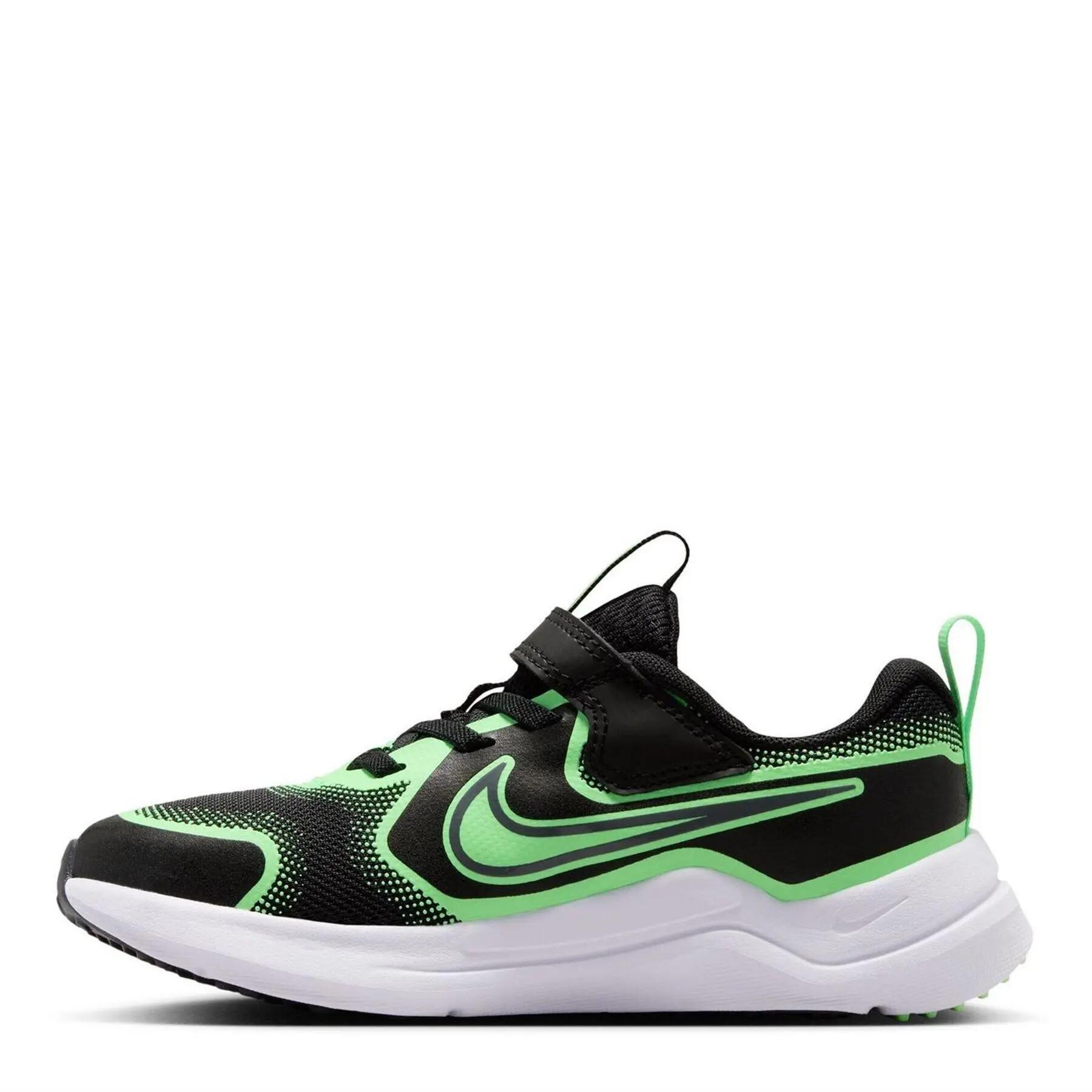 Childrens/Kids Cosmic Hook and Loop Trainers (Black/Green) 2/6