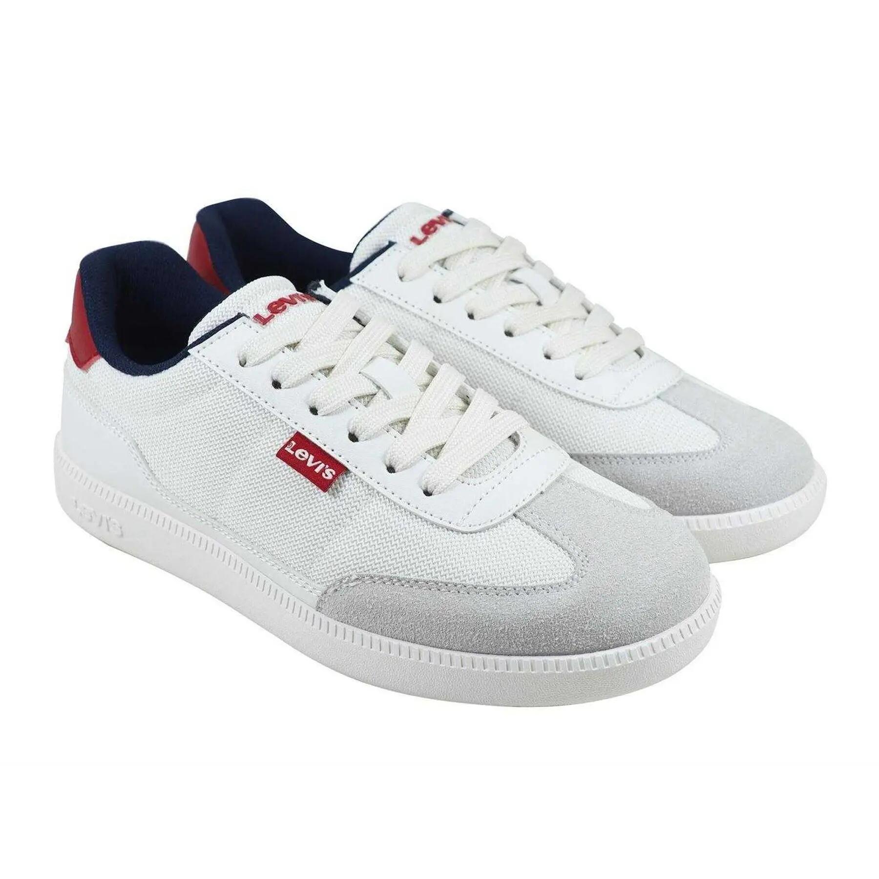 "Jackson" Sneaker für Kinder, Leder, Flach Damen Weiß/Rot 5/5